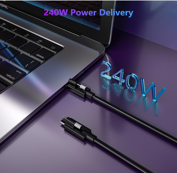 USB 4.0 C to C Screw-Locking  Cable