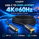 USB-C to DisplayPort cable supporting 4K at 60Hz and DP 1.2