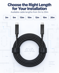 USB-C active optical cable length options from 3m to 20m
