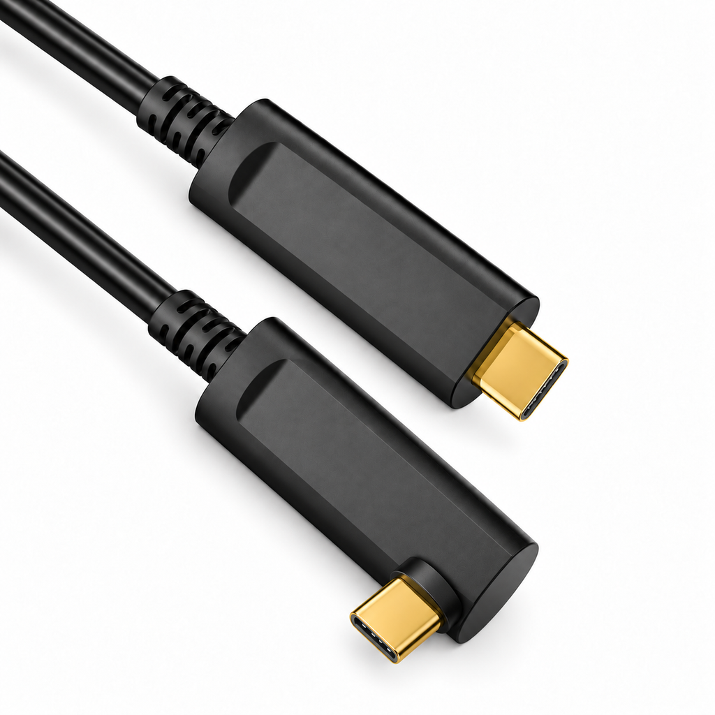 swegltek SCRA-3100 straight and right-angle USB-C active optical cable connectors