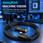 USB-C optical data cable for compatible machine vision equipment
