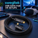 Right-angle USB-C cable for compatible USB-connected VR equipment