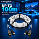 Long distance integrated optical cable up to 100m