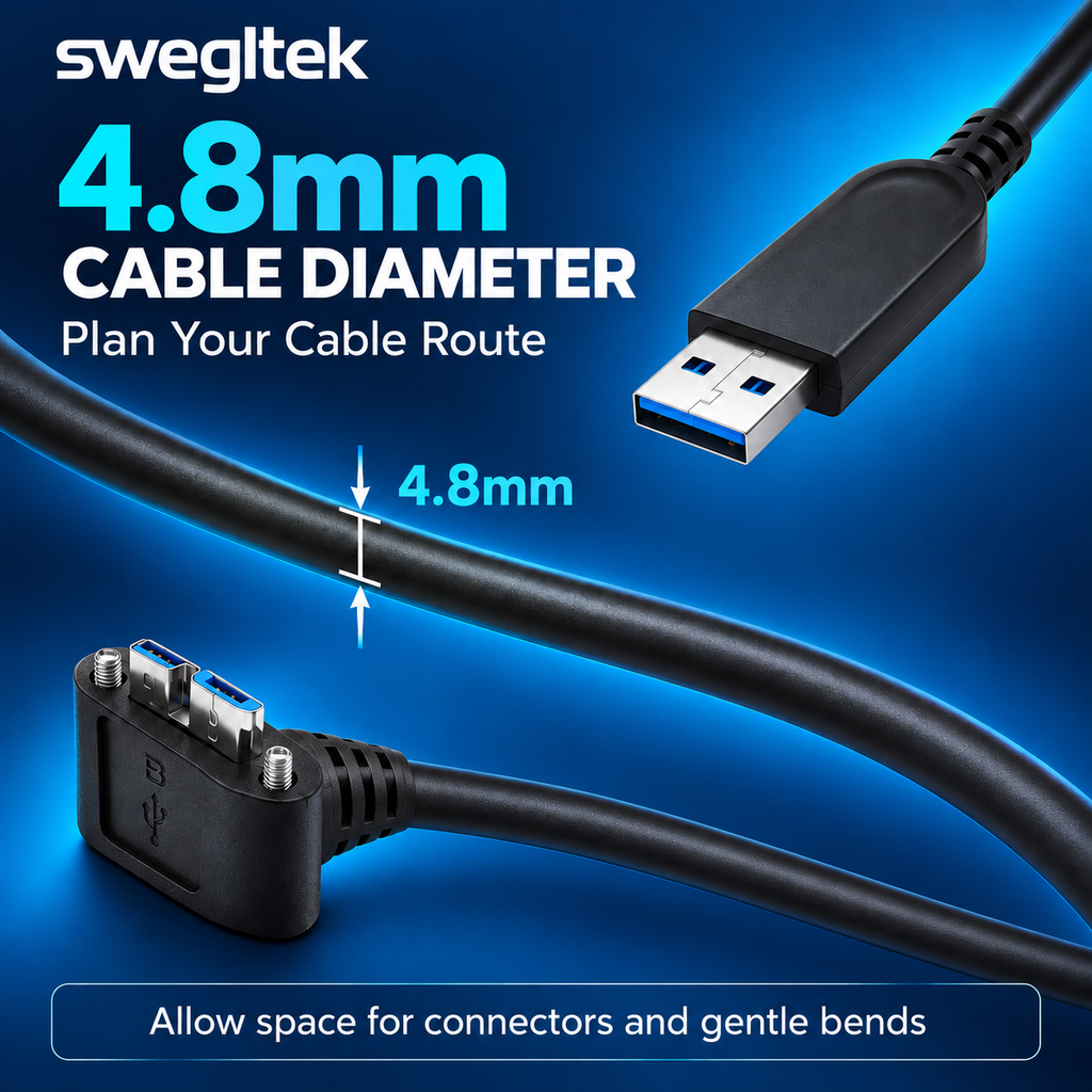 SSMB-3120 cable with 4.8mm outer diameter and connector details.