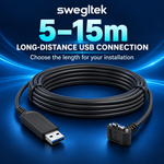 Coiled long-distance USB active optical cable available from 5m to 15m.