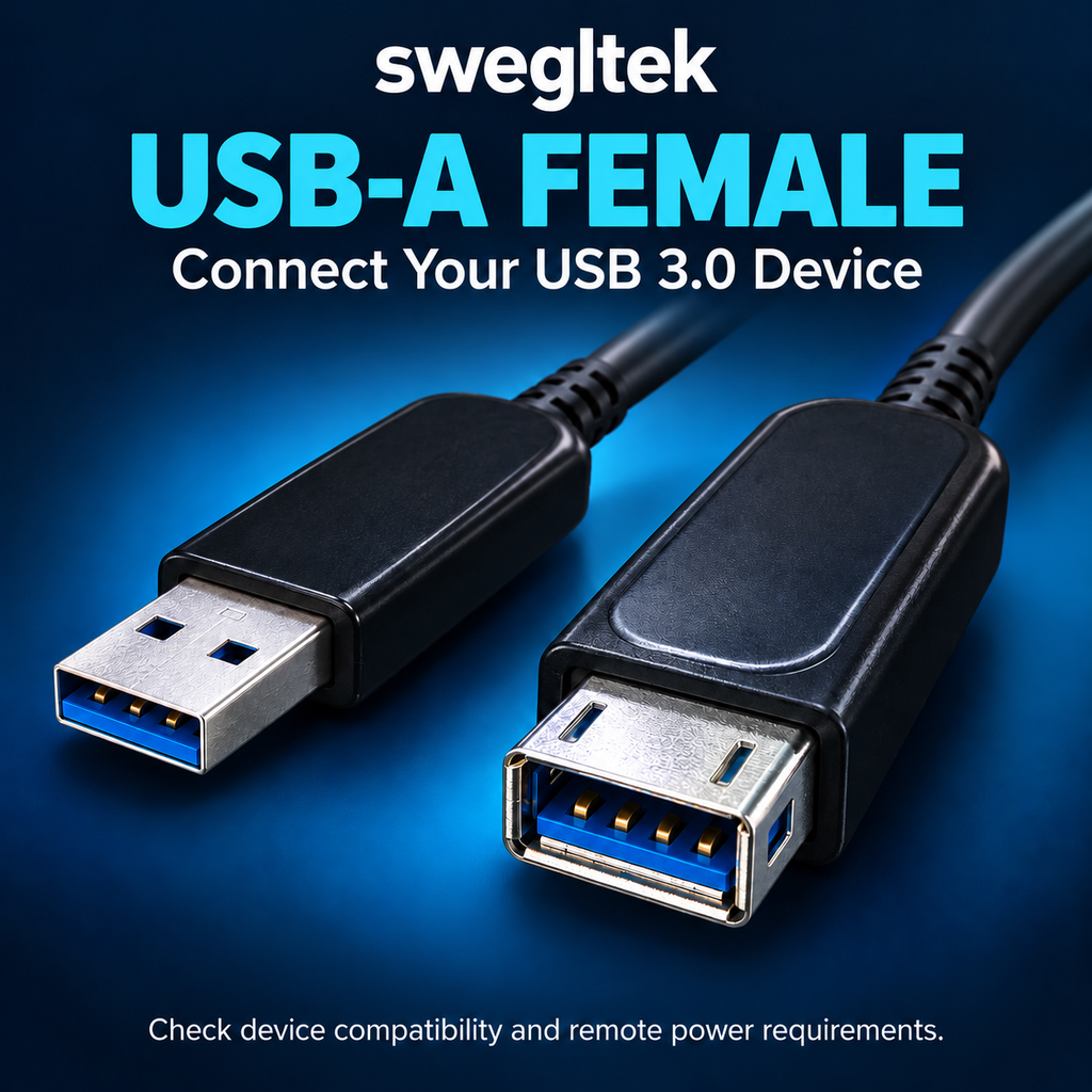 Protruding USB-A female receptacle on SUMF-3000 cable