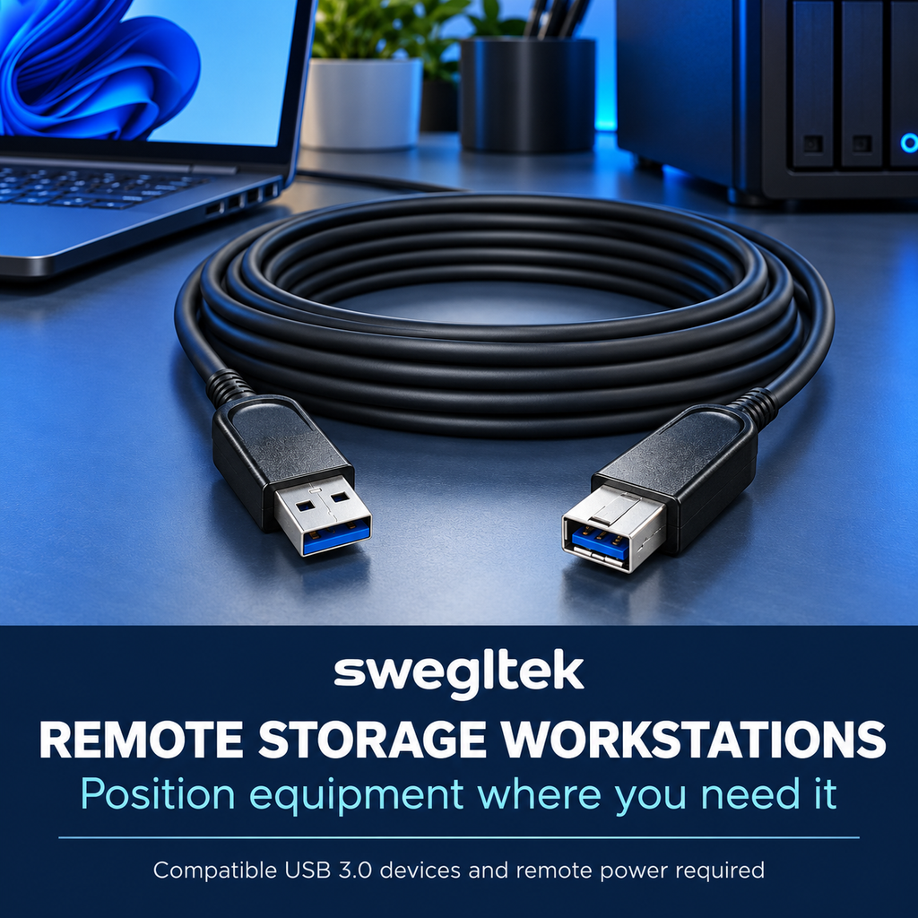 Long distance USB extension for a compatible storage workstation