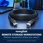 Long distance USB extension for a compatible storage workstation