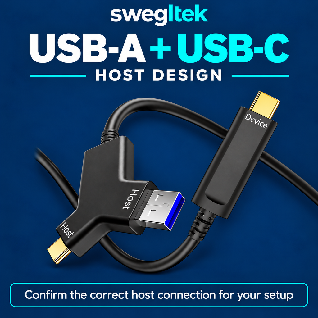 Integrated USB-A and USB-C Y-shaped host connector