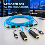 Armored modular HDMI optical cable for professional AV installations