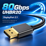 Swegltek DisplayPort2.1 passive silver-plated copper cable,80Gbps UHBR20,latch-free: uhbr20.