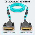 Source and Display DVI modules with both MPO optical joints shown detached.