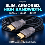 swegltek armored HDMI cable with coil and 48Gbps 8K60 4K120 features