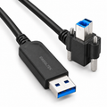 Swegltek 90° USB-A to USB-B Active Optical Cable with Screw Lock | 10Gbps | 5–50m