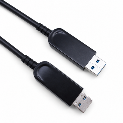 swegltek USB Type-A male to male active optical cable with two black connectors on a white background.