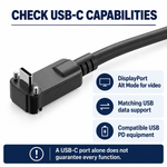 USB-C compatibility checklist for DisplayPort Alt Mode, data and power.