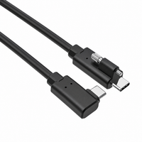 Swegltek USB-C Active Optical Cable | 10Gbps, 60W | Right-Angle to Straight Screw Lock | 5–10m